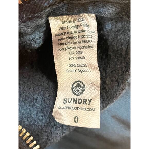 Evereve Sundry Women's Oversized Black & Blue Tie Dye Sweatshirt XS Zipper Sides - Picture 5 of 5